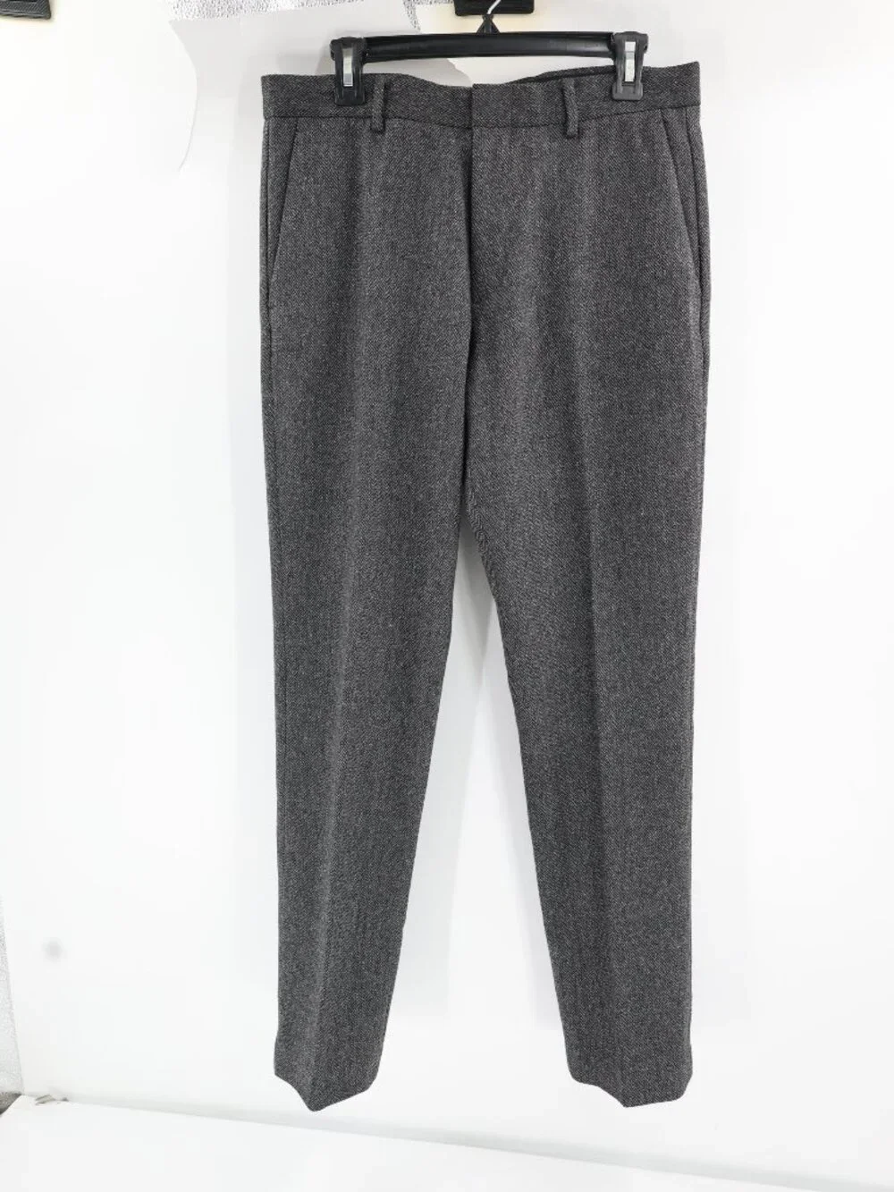 J Crew Dress Pants Mens 32 L32 Ludlow Herringbone Tweed Wool Blend Flat Front
